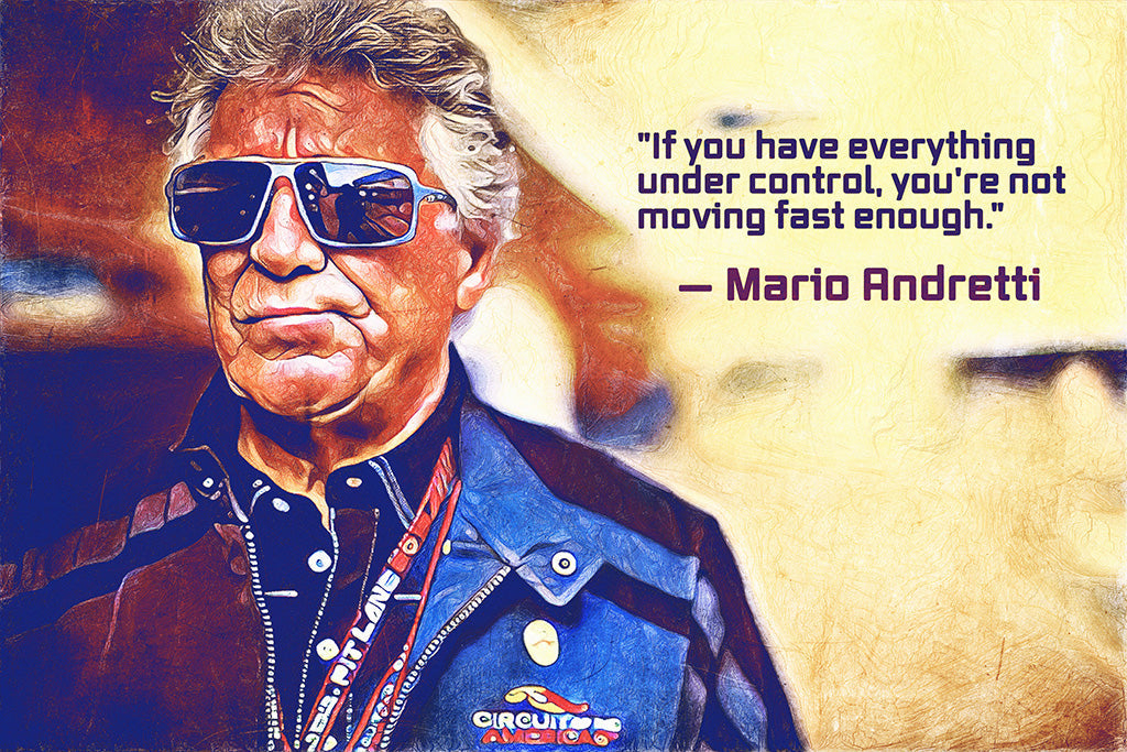Mario Andretti Quotes Canvas Poster