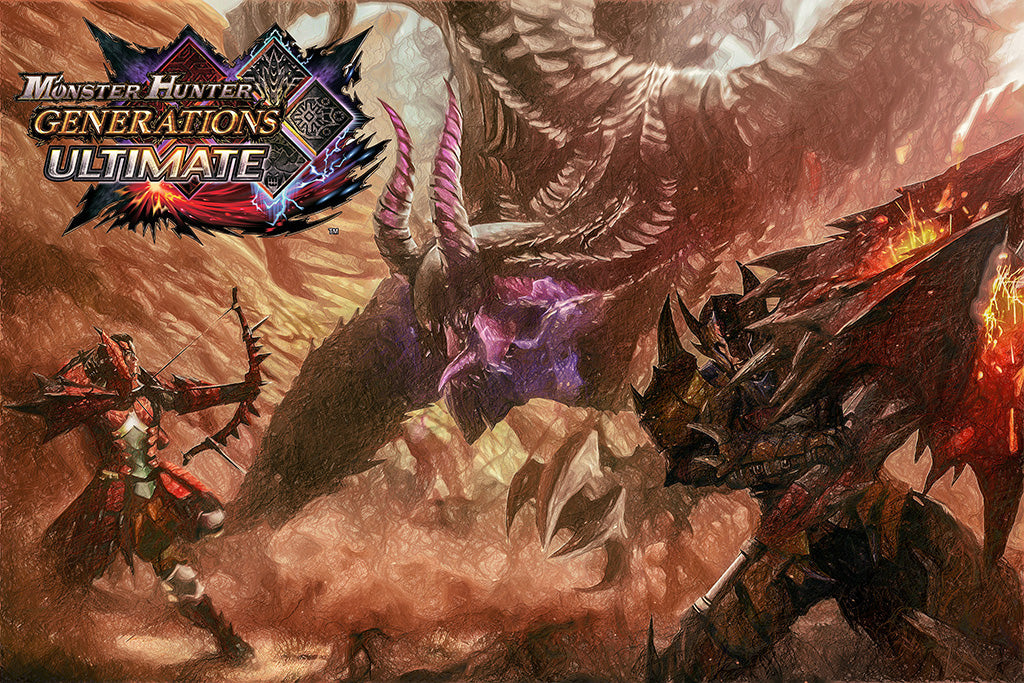 Monster Hunter Generations Ultimate 2018 Game Canvas Poster