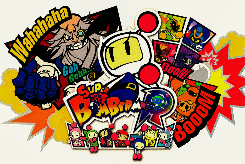 Super Bomberman R Game Canvas Poster
