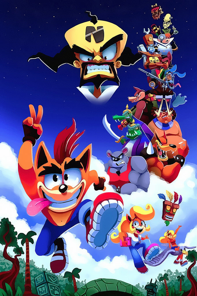 Crash Bandicoot N. Sane Trilogy Video Game Canvas Poster
