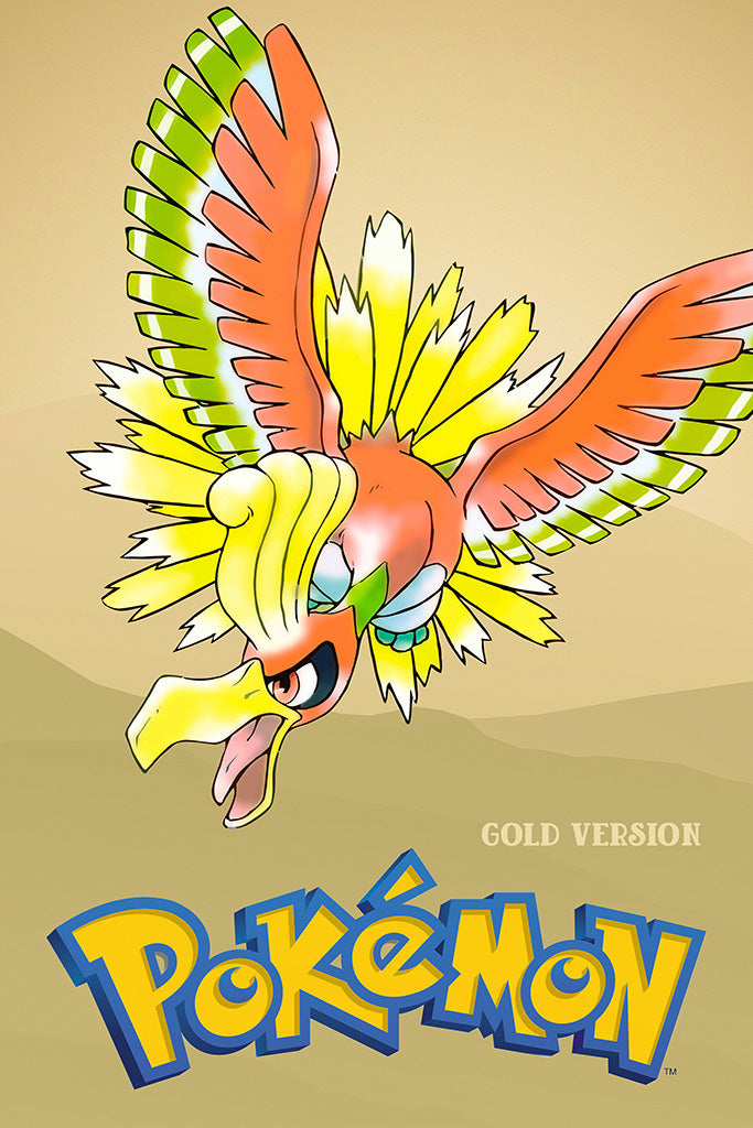 Pokemon Gold Silver Canvas Poster