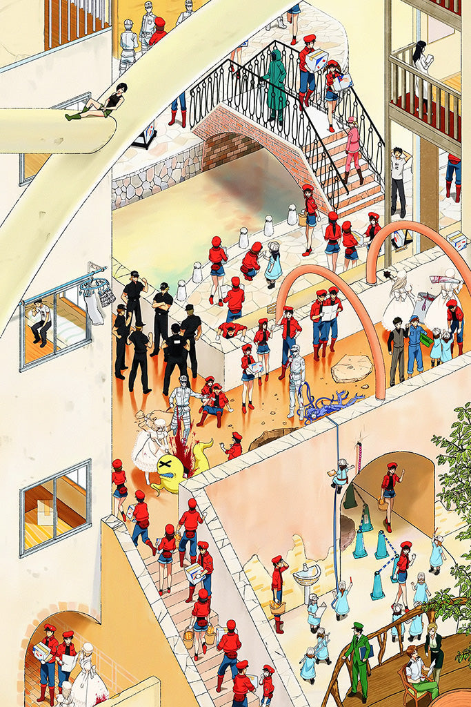 Hataraku Saibou Anime Canvas Poster