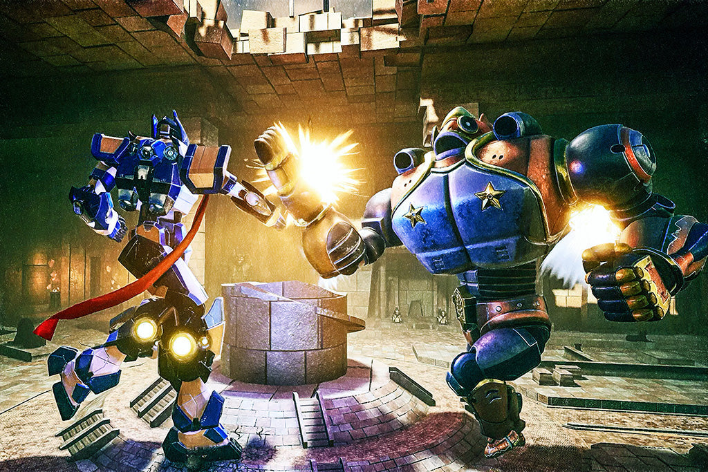 Override Mech City Brawl Game Canvas Poster