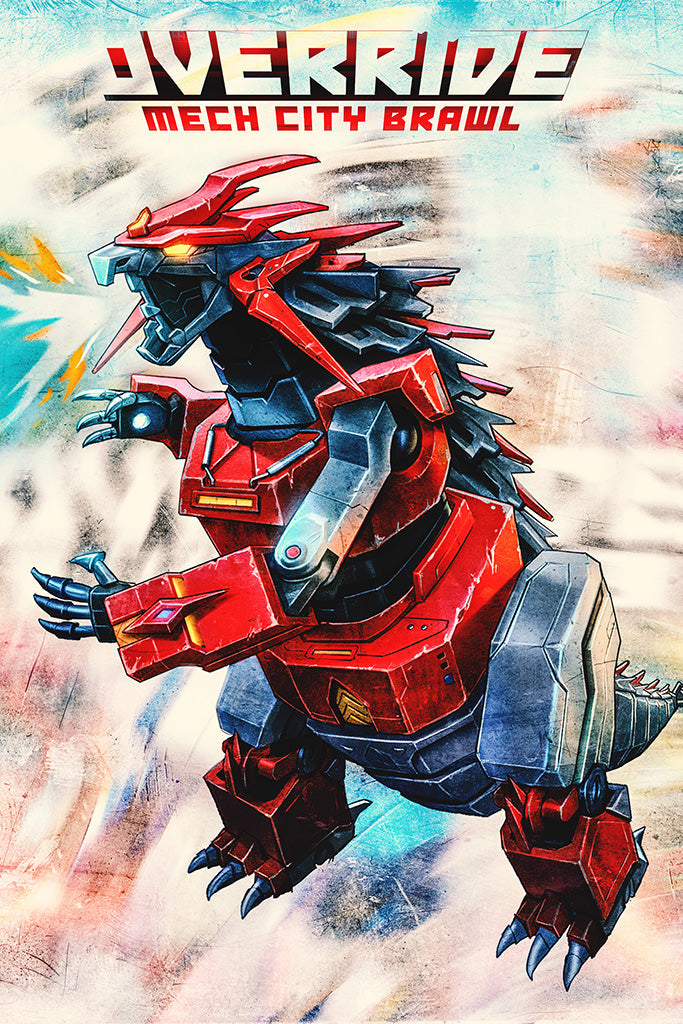 Override Mech City Brawl Video Game Canvas Poster