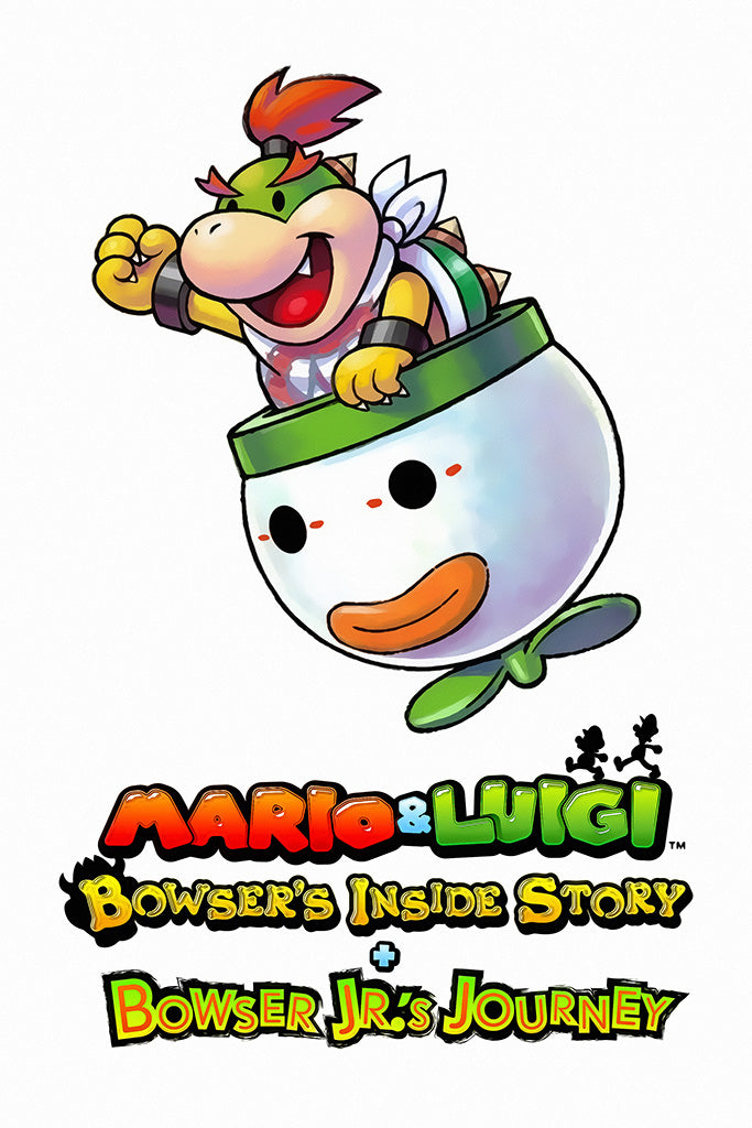 Mario And Luigi Bowser's Inside Story + Bowser Jr.'s Journey Video Game Canvas Poster