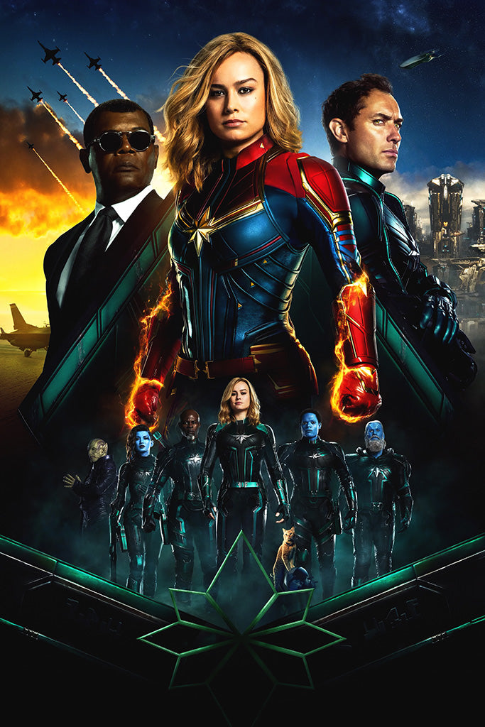 Captain Marvel Movie Film Canvas Poster