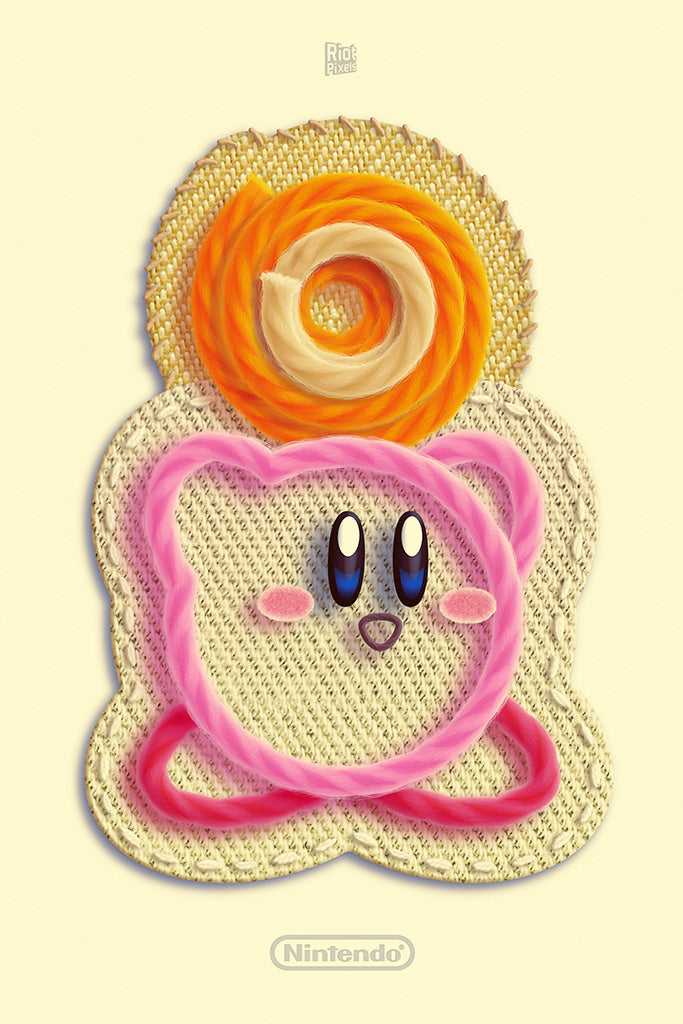 Kirby's Extra Epic Yarn Video Game Canvas Poster
