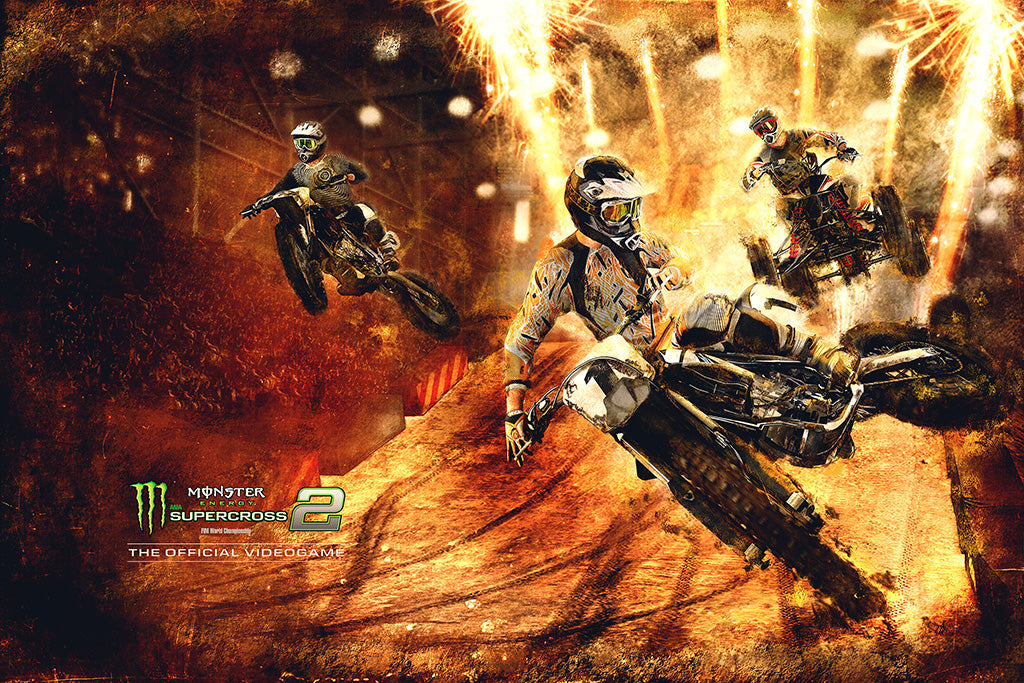 Monster Energy Supercross 2 Game Canvas Poster