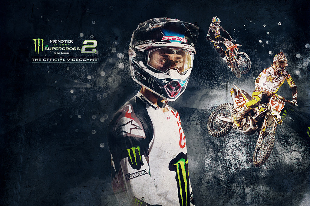 Monster Energy Supercross 2 Video Game Canvas Poster