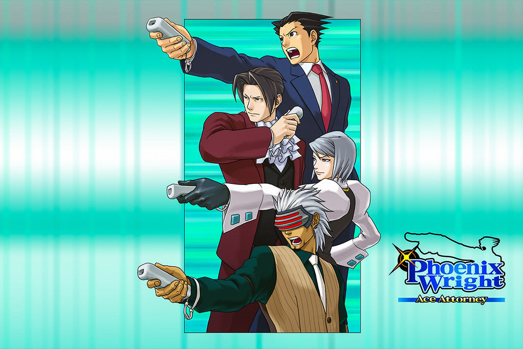 Phoenix Wright Ace Attorney Trilogy Game Canvas Poster