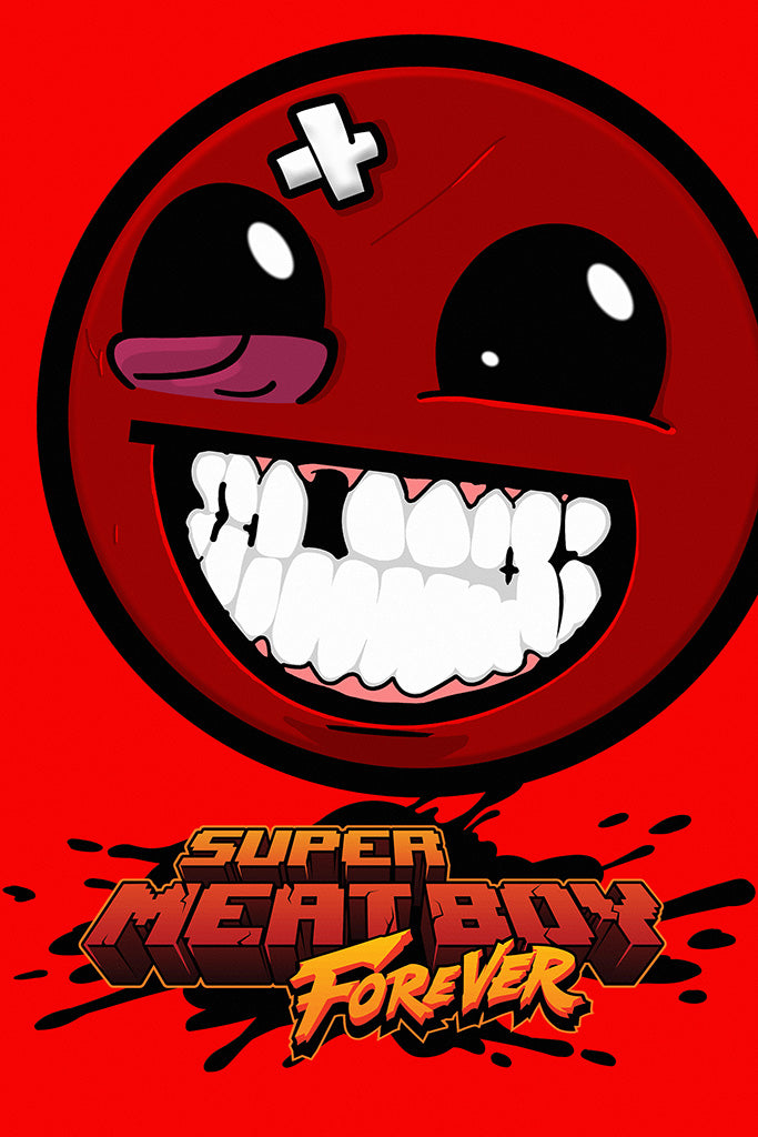 Super Meat Boy Forever Game Canvas Poster