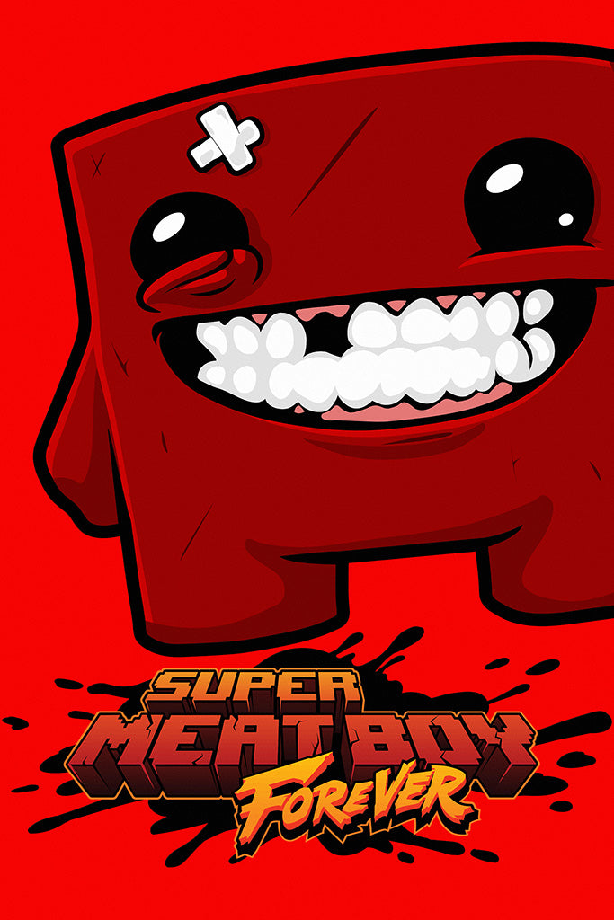 Super Meat Boy Forever Video Game Canvas Poster