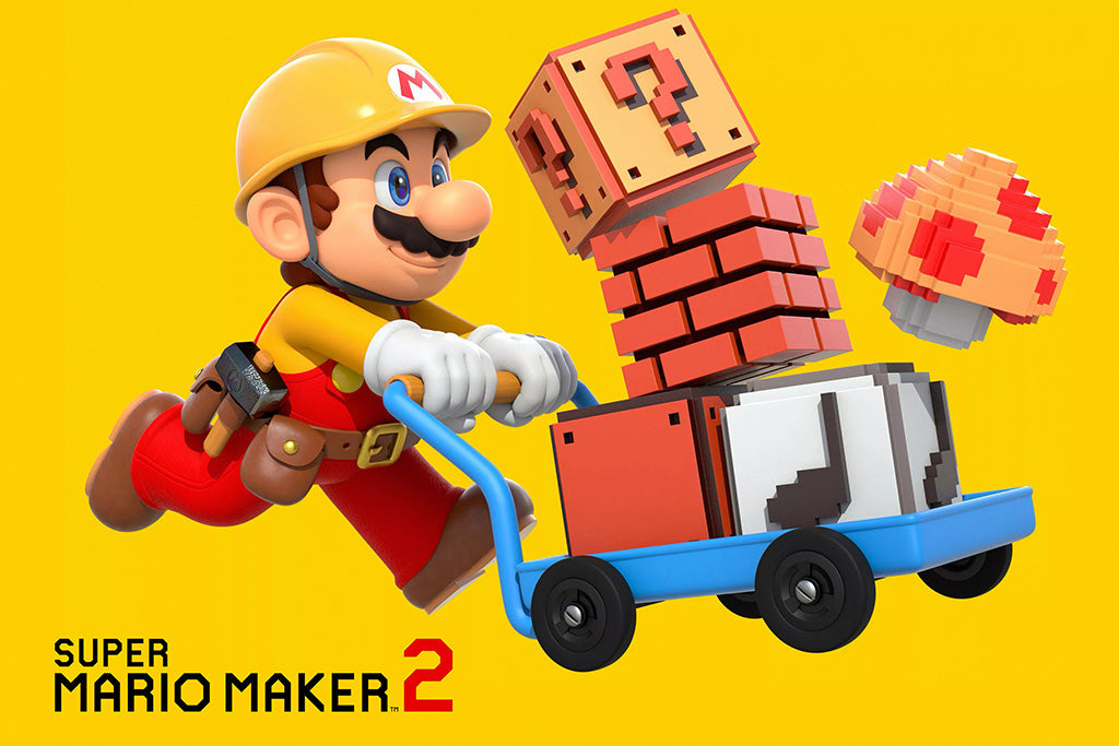 Super Mario Maker Game Canvas Poster