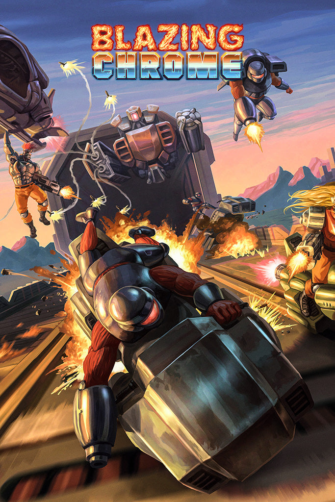 Blazing Chrome Game Canvas Poster