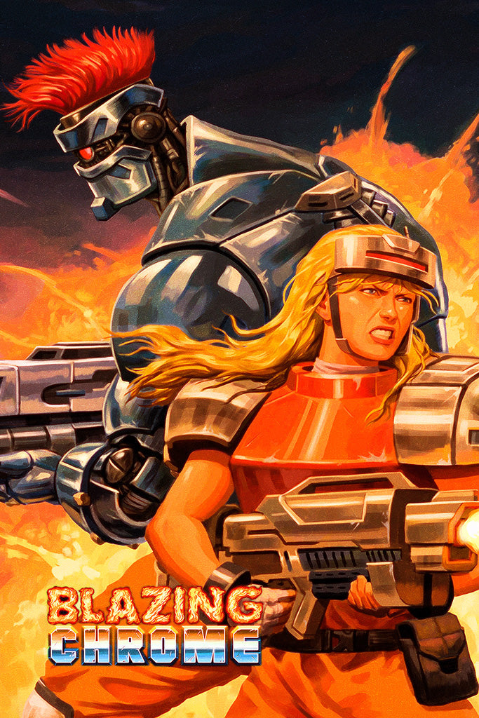 Blazing Chrome Video Game Canvas Poster