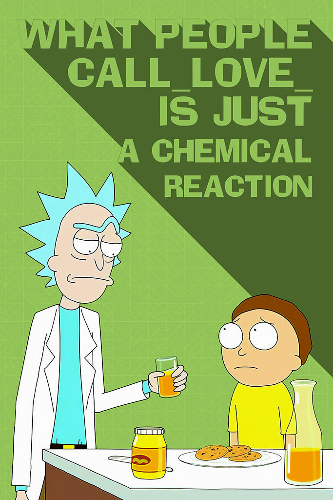 What People Call Love Is Just Chemical Reaction Rick and Morty Quotes Canvas Poster