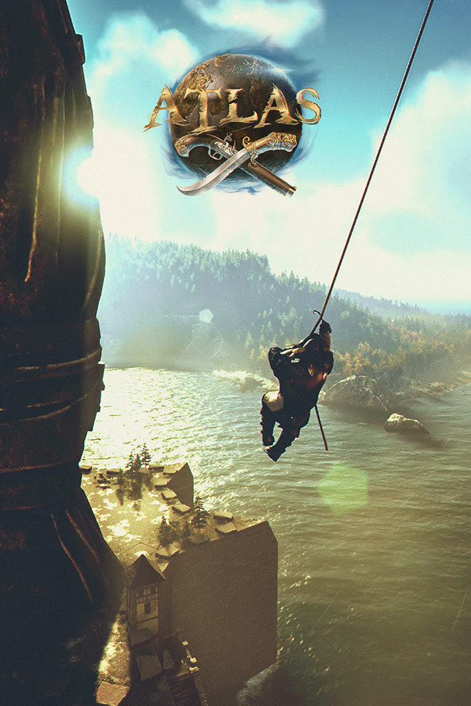 Atlas Video Game Canvas Poster