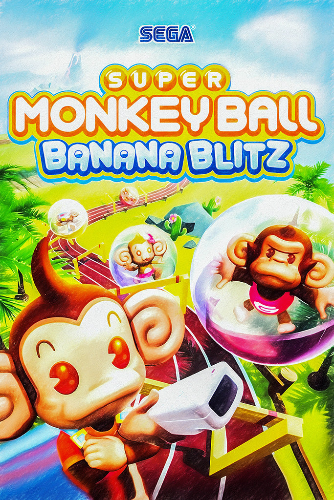 Super Monkey Ball Banana Blitz HD Game Canvas Poster