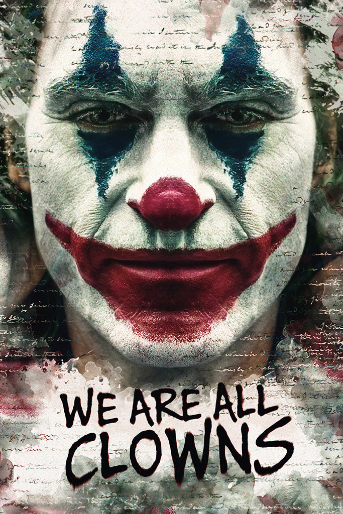 Joker 2019 We Are All Clowns Canvas Poster