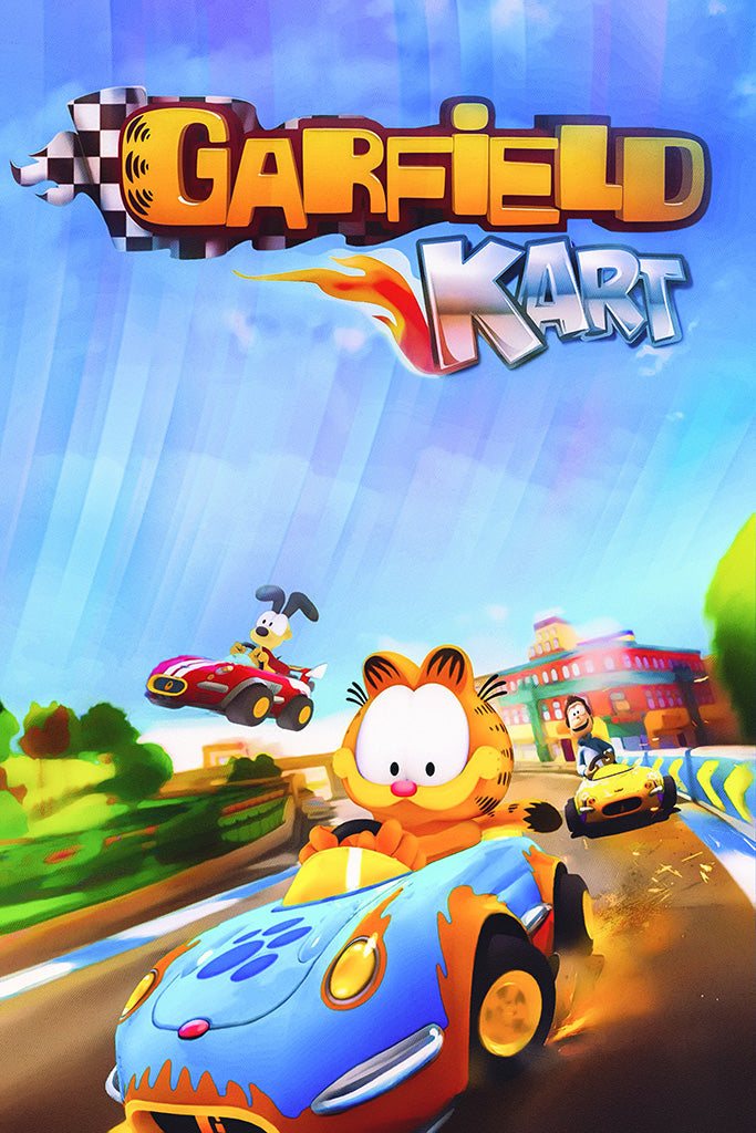 Garfield Kart Furious Racing Game Canvas Poster