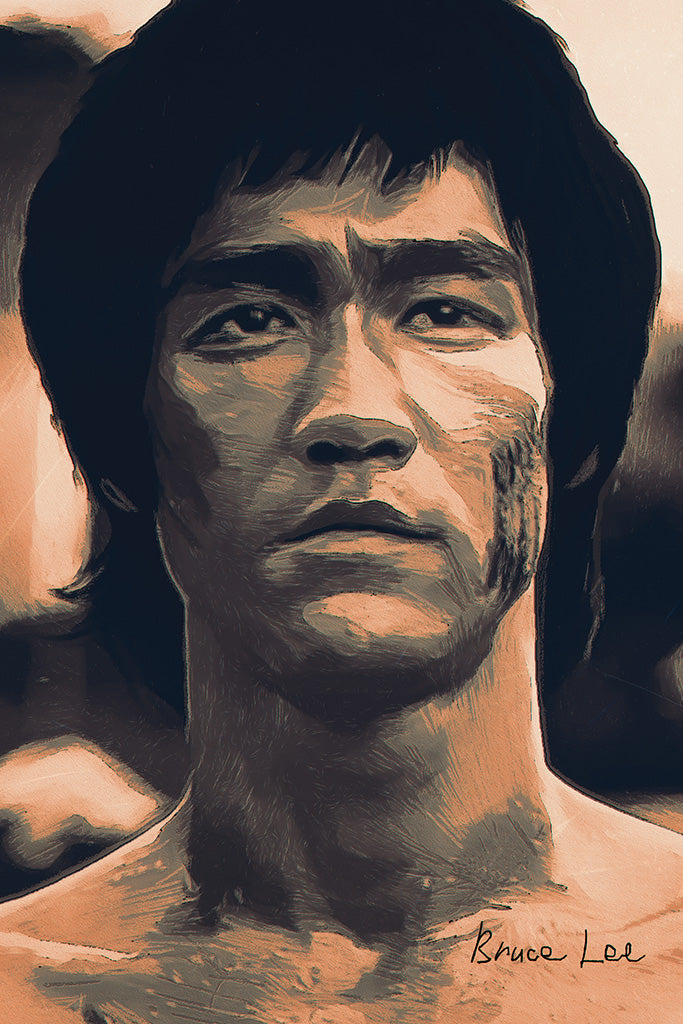 Bruce Lee Face Art Canvas Poster