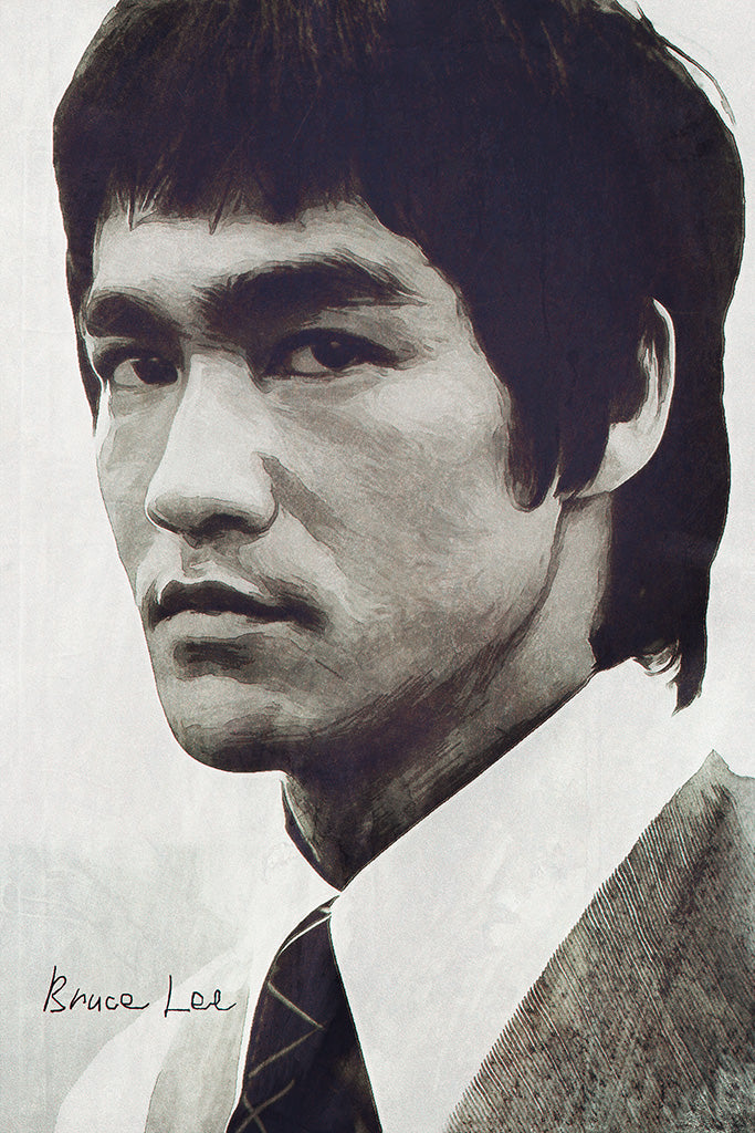 Bruce Lee B/W Canvas Poster