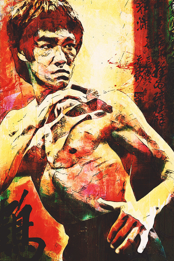 Bruce Lee Colourful Canvas Poster