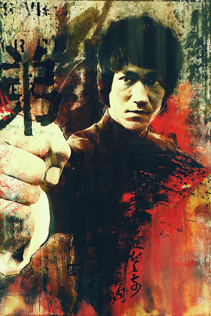 Bruce Lee Fighting Stance Canvas Poster