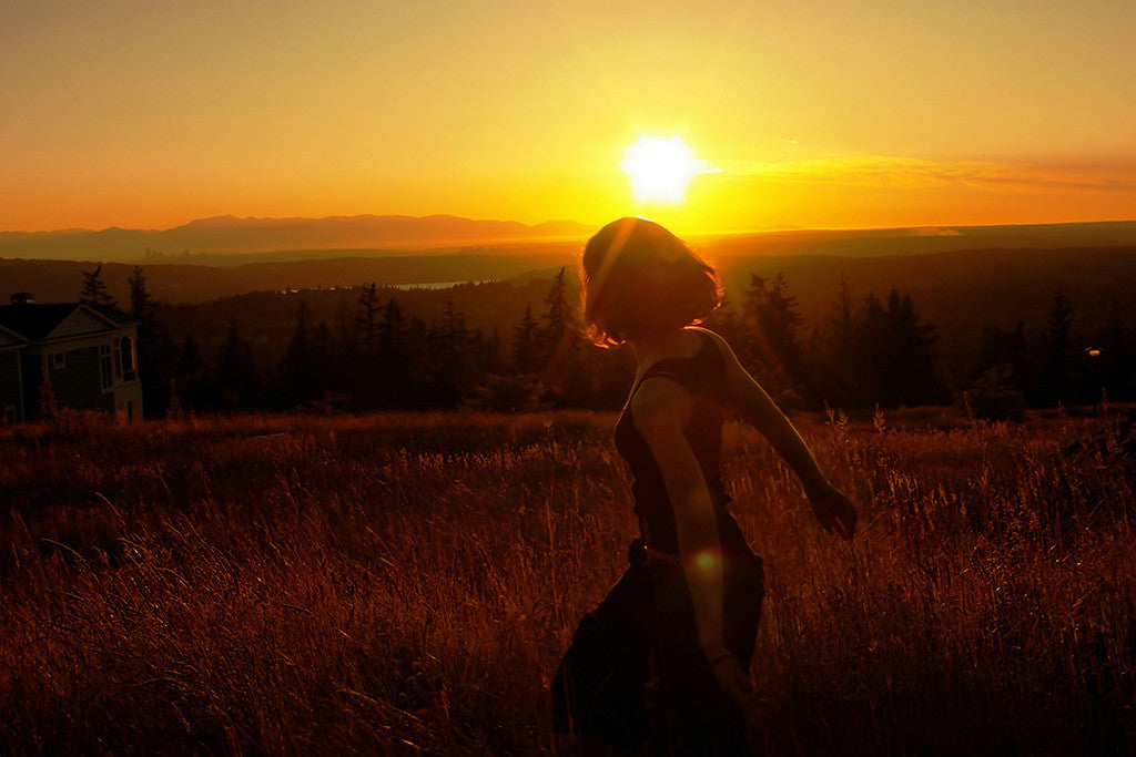 Girl Sunset Inspirational Motivational Poster