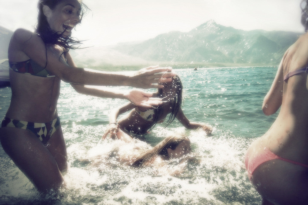 Hot Girls Sea Happiness Inspirational Motivational Poster