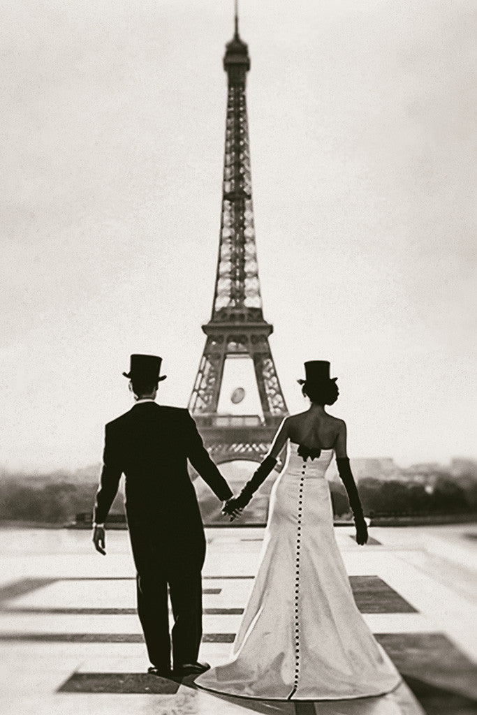 Eiffel Tower Bride Love Inspirational Motivational Poster