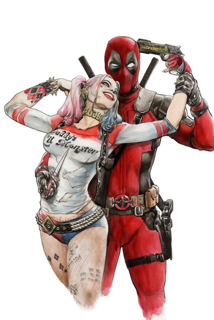 Deadpool Harley Quinn Fanfiction Canvas Poster
