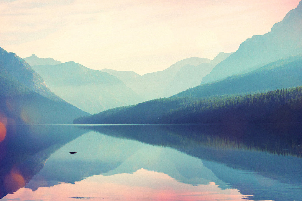 Mountains Landscape Sunset Poster