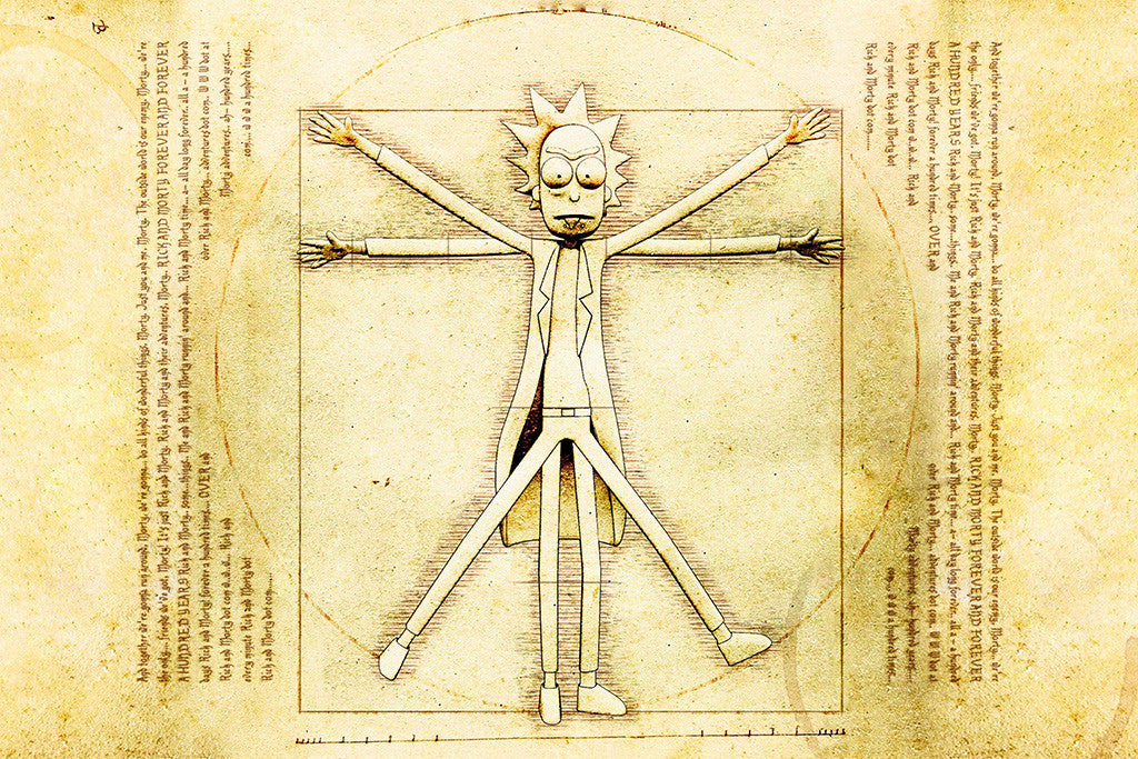 Rick And Morty Ancient Sculpture Poster