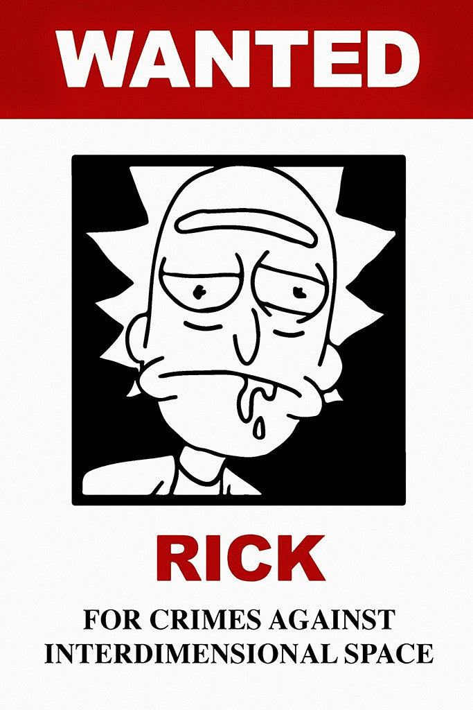Rick And Morty Wanted Funny Humor Poster