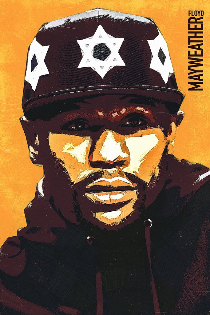 Floyd Mayweather Face Fan Art Poster