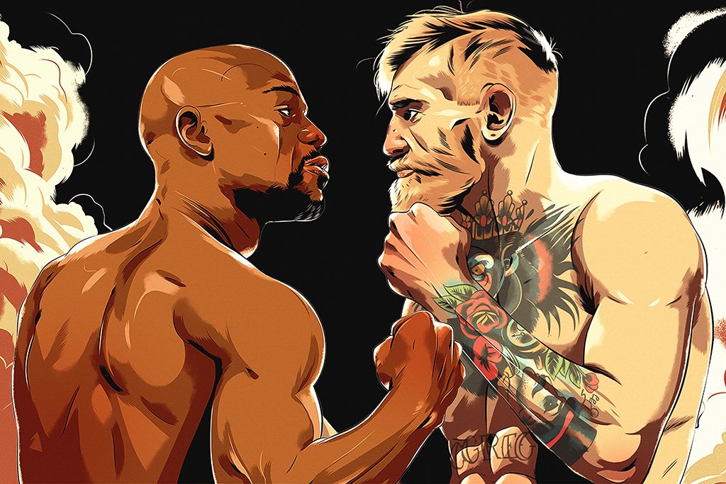 Floyd Mayweather vs Conor McGregor Face Off Poster