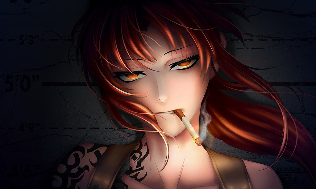 Black Lagoon Anime Girl Smoke Tatttoo Manga Poster
