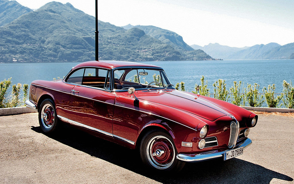 Old Retro Red Car BMW 503 1956 Poster