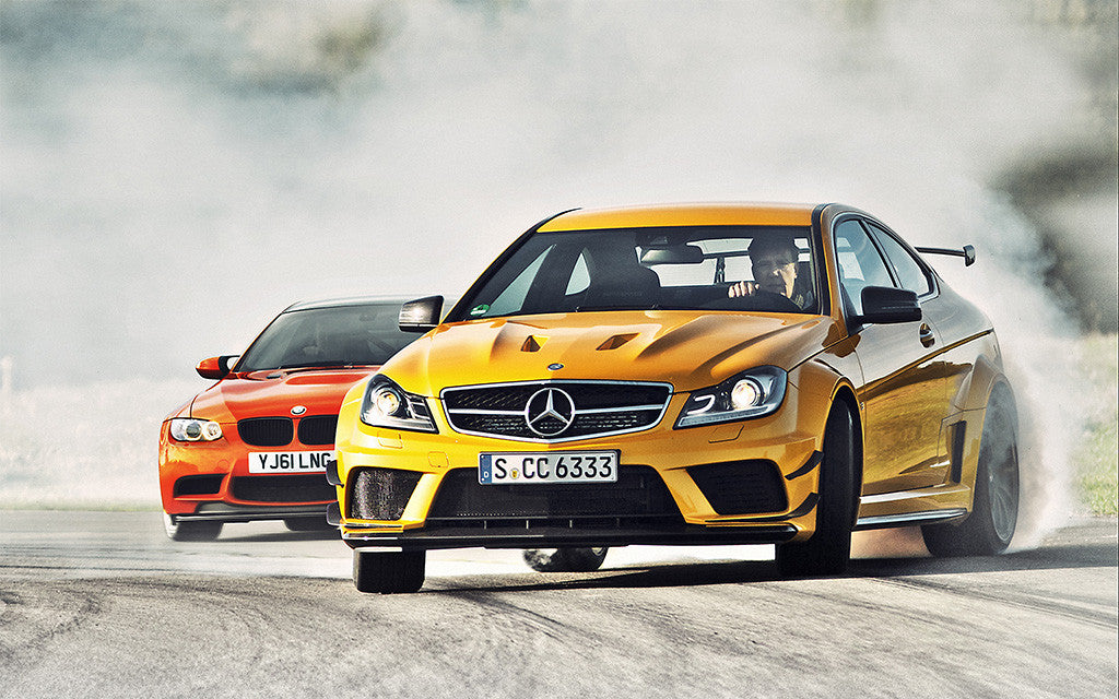 Top Gear Mercedes C63 AMG BMW M3 GTS Drift Poster