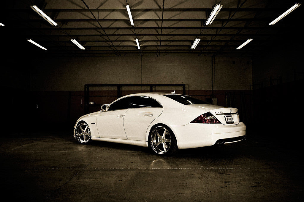 White Car Mercedes Tuning CLS 63 6.3 AMG Poster