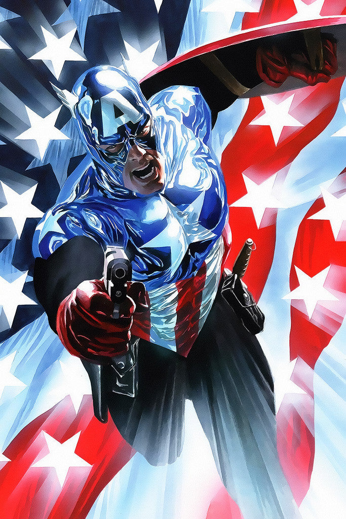 Captain America Us Flag Movie Fan Art Poster
