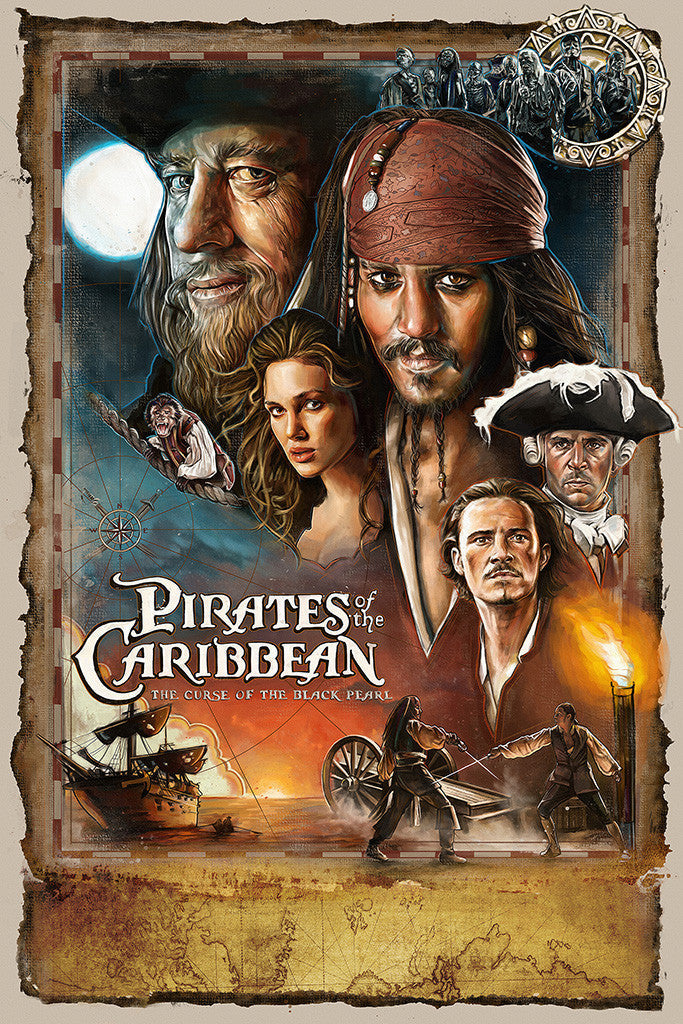 Pirates of the Caribbean Curse of the Black Pearl Movie Fan Art Poster