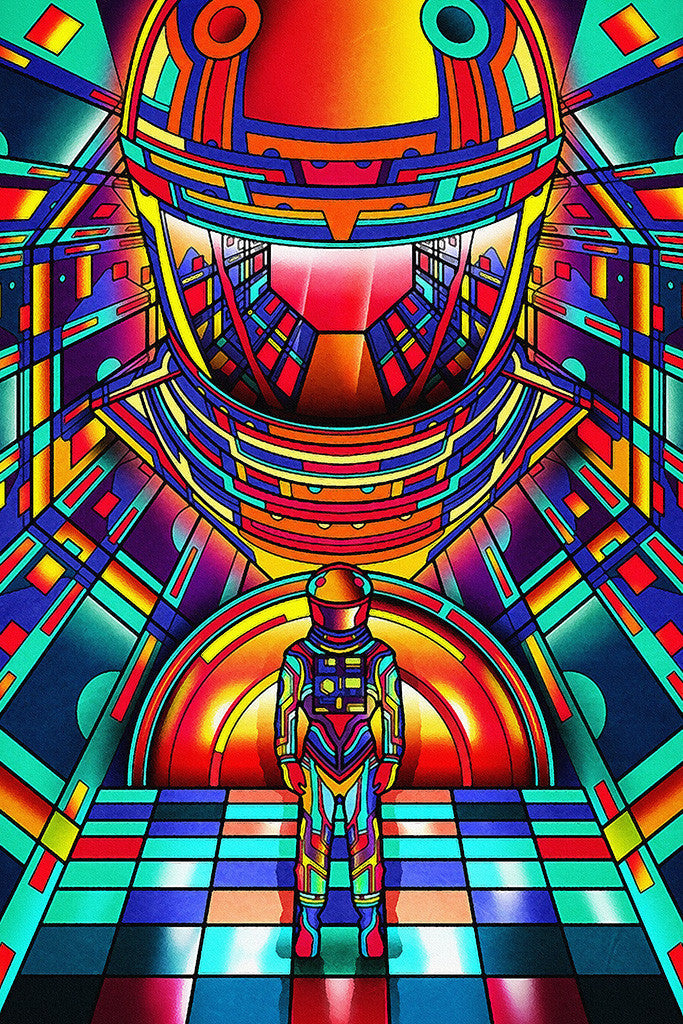 2001 A Space Odyssey Colorful Movie Fan Art Poster