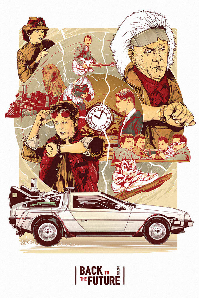 Back To The Future Car DeLorean DMC-12 Movie Fan Art Poster
