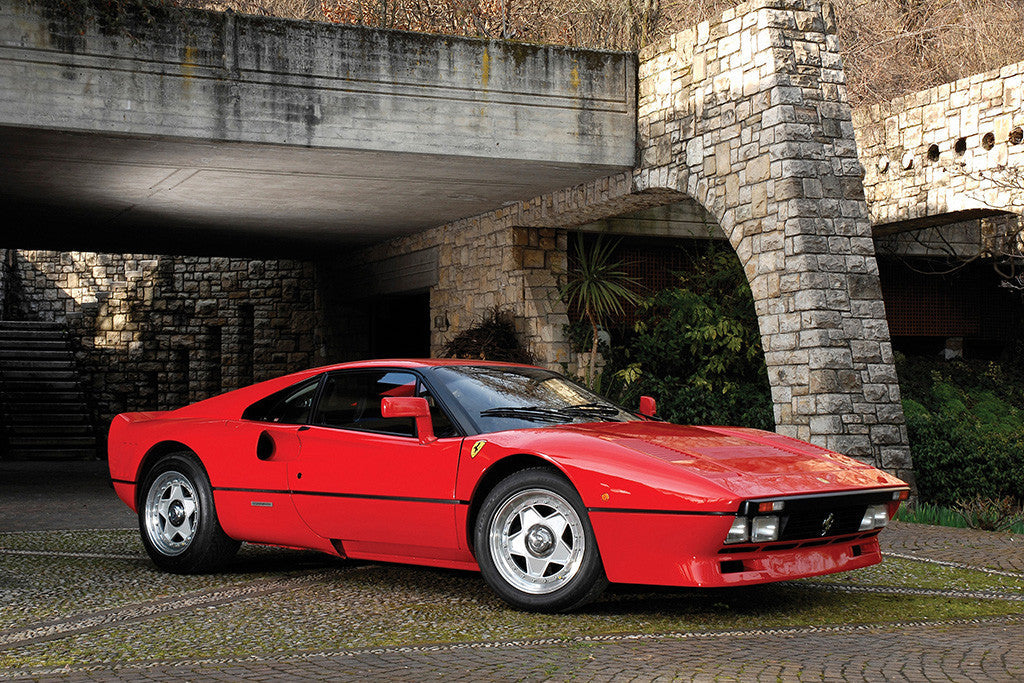 Ferrari 288 GTO Red Vintage Retro Car Poster