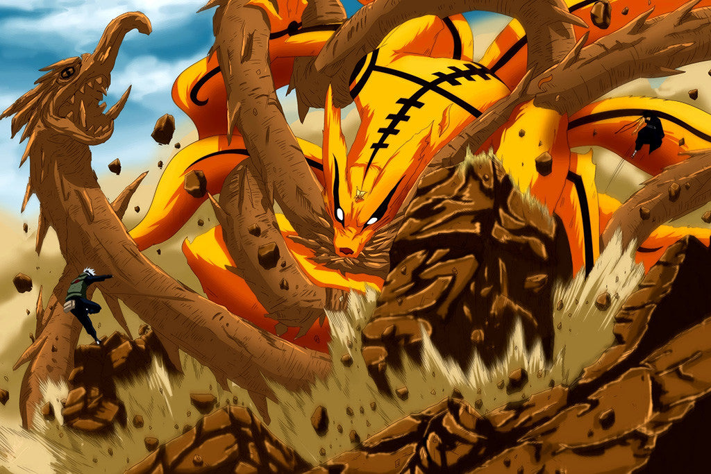 Naruto Vs Kyuubi Kyubi Anime Poster