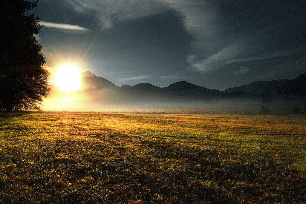 Beautiful Landscape Nature Mountains Sunset Poster