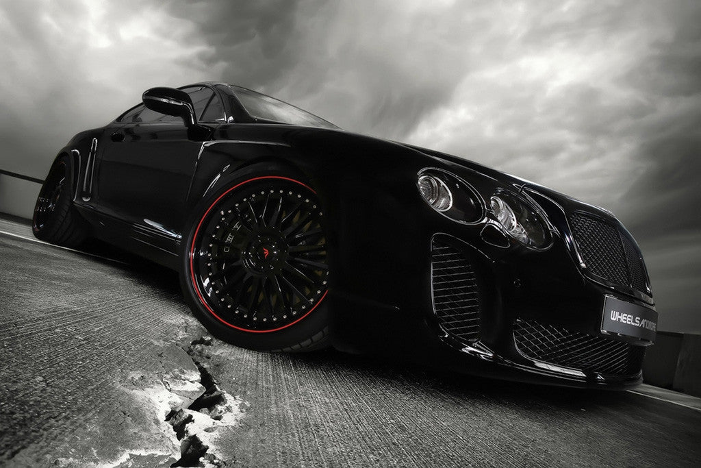 Bentley Continental GT Car Black and White Poster