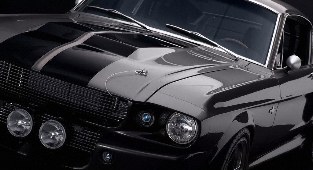 Ford Mustang Shelby GT500 Black Retro Muscle Car Poster